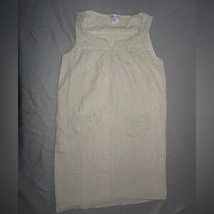 100% Linen Vintage Antonelle cream lined dress